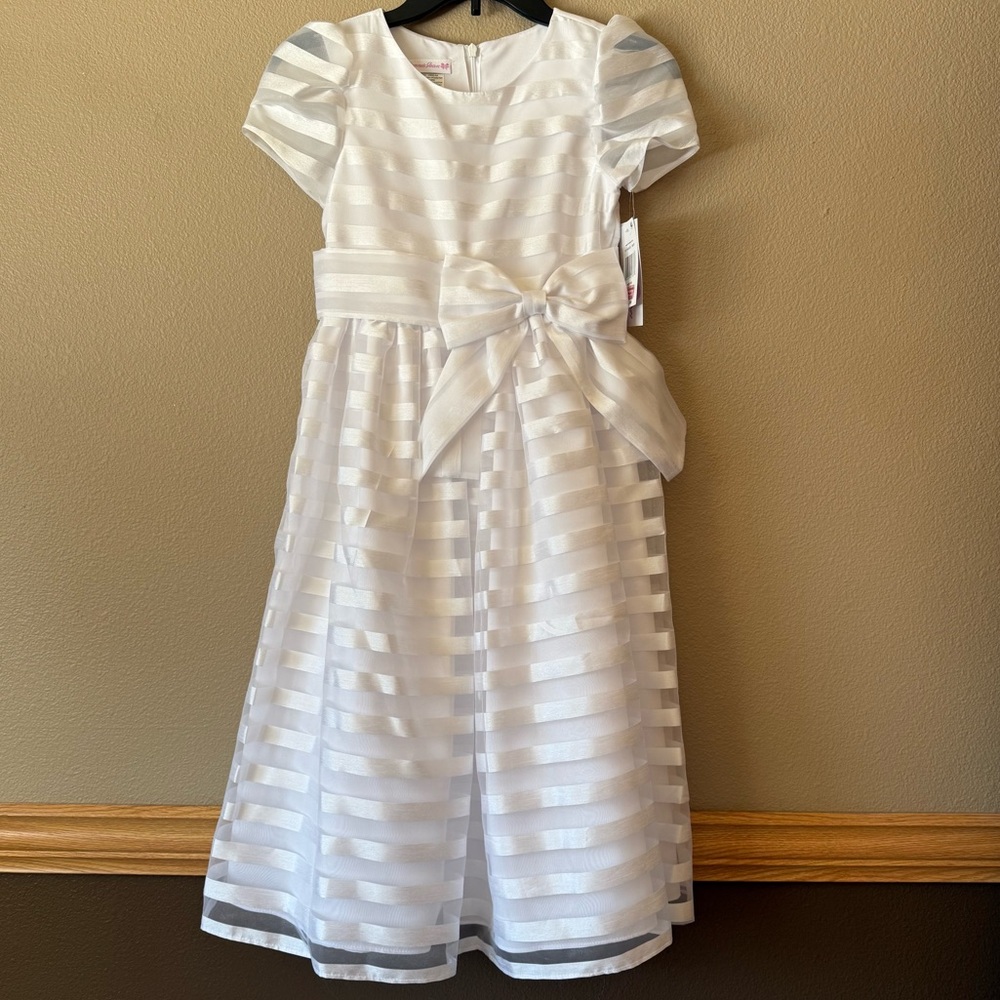 Bonnie Jean big kid girls short sleeve puffed fit and flare dress